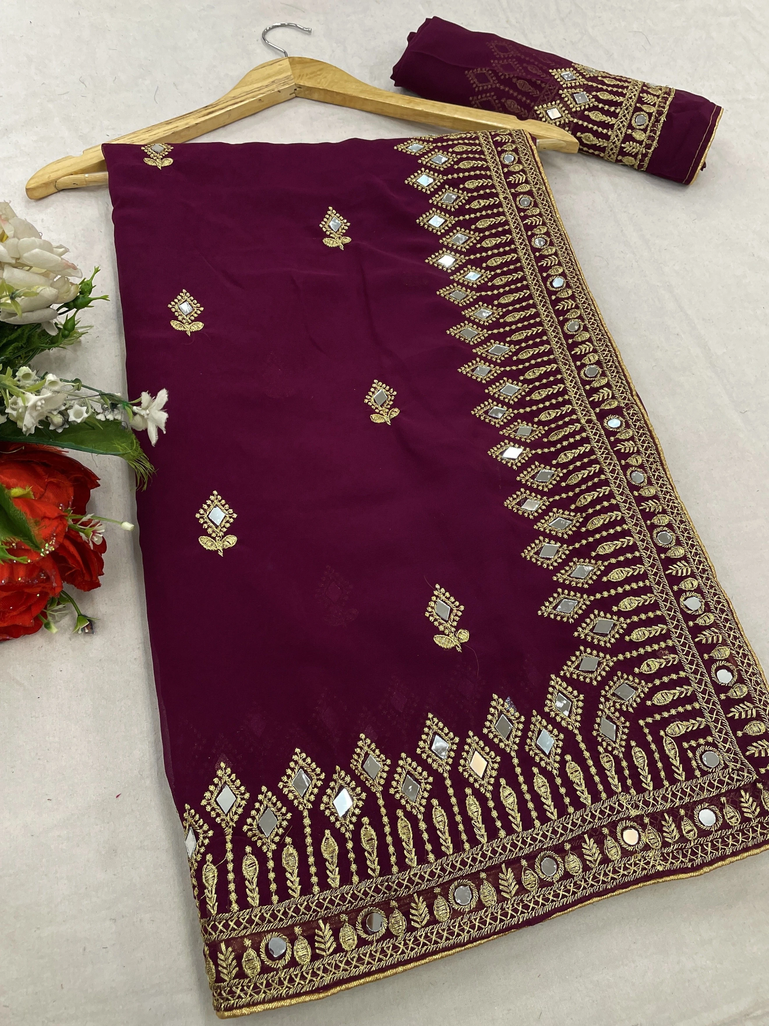 Flowy Pure Georgette Sarees